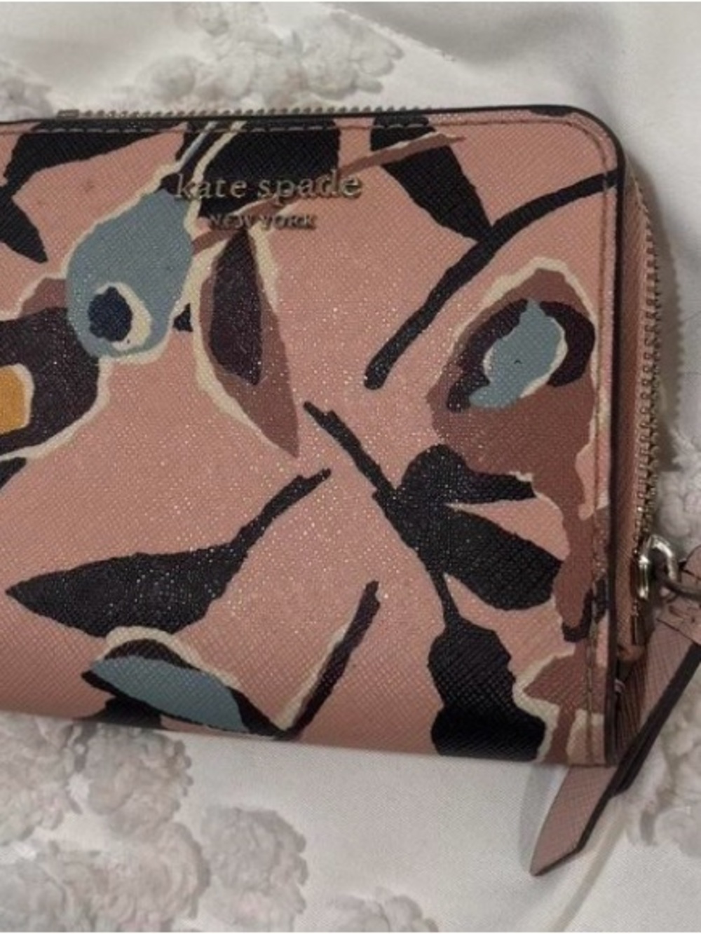 kate spade Pink Floral Print Zip-Around Wallet